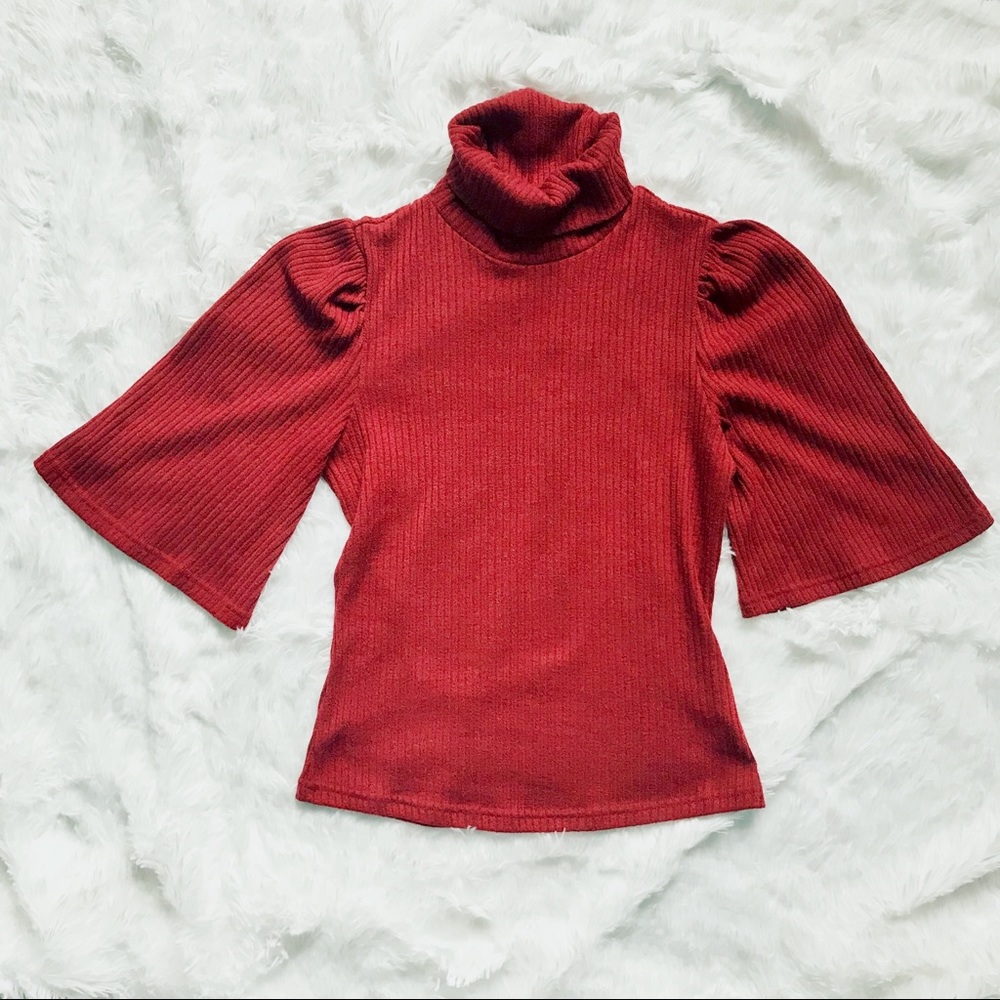 SHEIN Burgundy Red Turtleneck Sweater